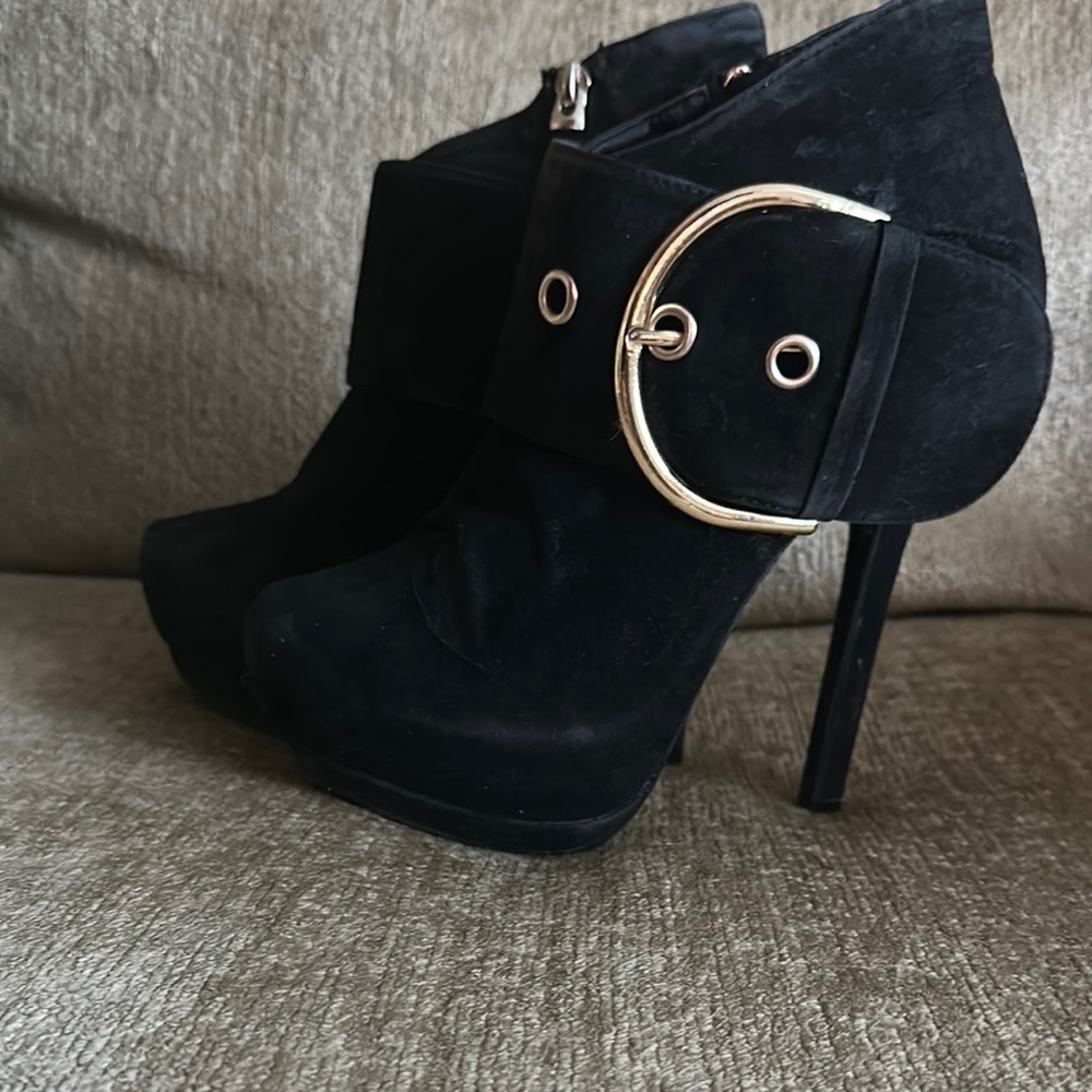 Elegant Black High Heel Ankle Boots